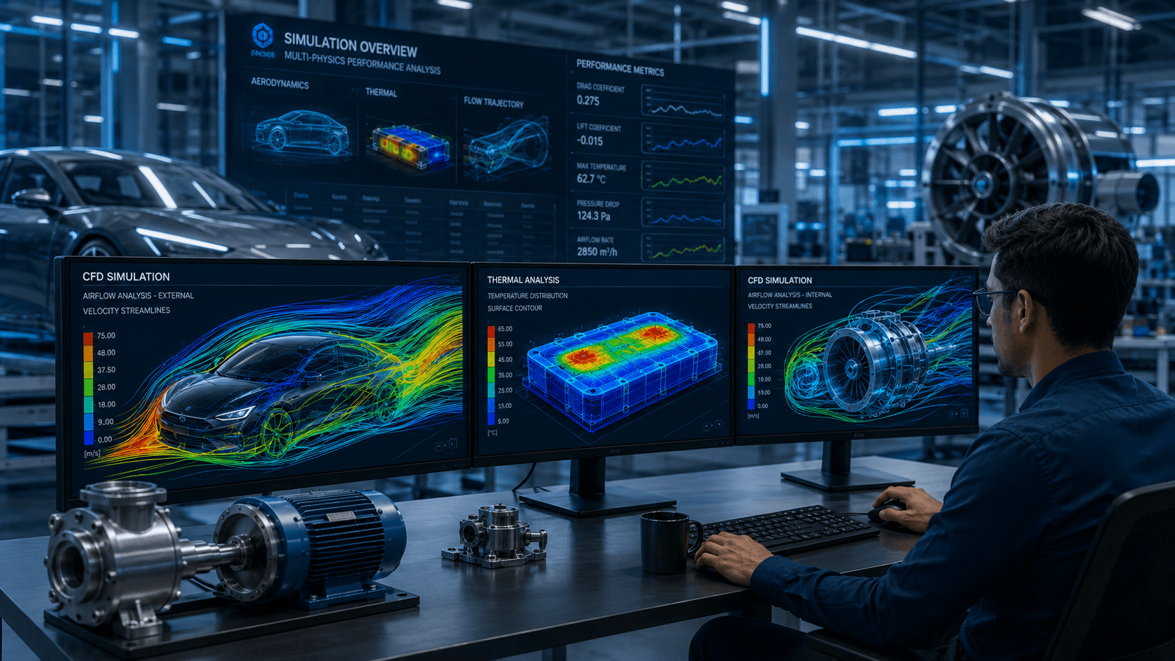 Computational Fluid Dynamics velocity streamline visualization